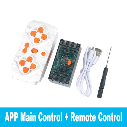 APP Smart RC Set MOC Remote Control Set Rechargeable Battery Box Blue-tooth Motor Speed Control APP Program PF Building Blocks