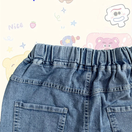 2026 Disney Stitch Girls Straight Pants. Soft, breathable elastic-waist casual lounge trousers for all-season daily wear.