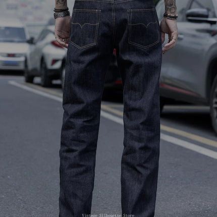 Red Tornado WWII-Style Loose Straight-Leg 5-Pocket 12.5oz Selvedge Jeans Summer Men's Lightweight Denim Pants