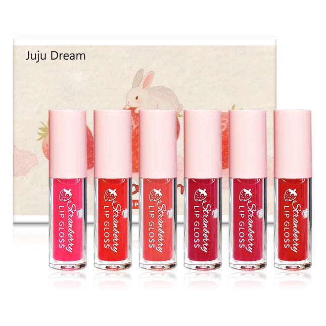 6PCS Soft  Luminous Hydrating Texture, Long-Lasting Moisturizing Pigmented Lip Gloss, Natural Shimmer Finish,  Gift for Women
