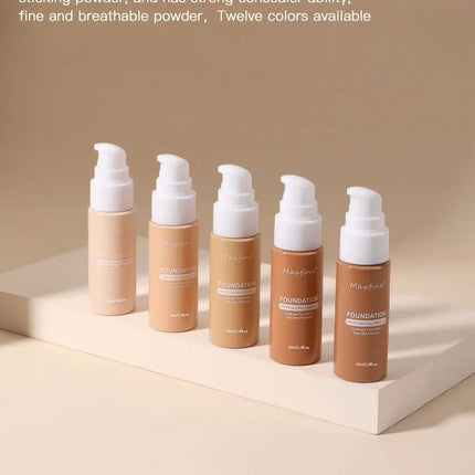 1PCS 12 Color Liquid Foundation Powder Is Light And Delicate Moisturizing High Coverage Easy To Apply And Long Lasting