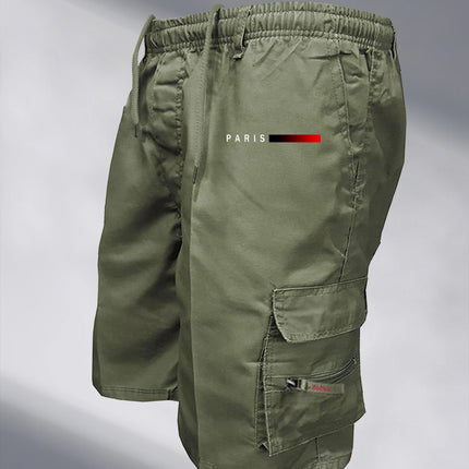 Men's Tactical Shorts Elastic Waist Cargo Work Shorts Men Outdoor Casual Street Style Jogging Shorts Loose Work Casual Shorts