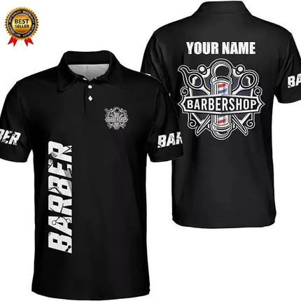 2025 Barber Short Sleeve Polo Shirts For Men Clothing Hairdresser Cosplay POLO Shirt Custom Name Uniform Jersey Male Y2k Tops