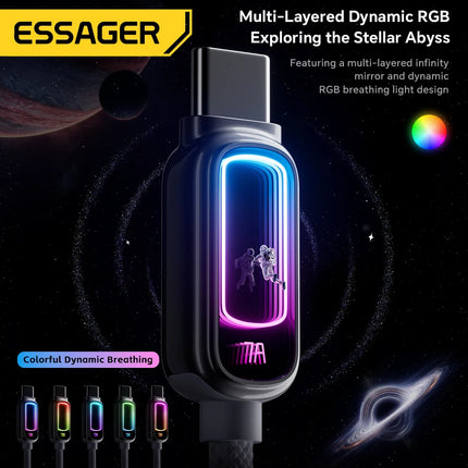 Essager USB Type C  Cable 7A  PD3.1 Fast Charging For MacBook Laptop iPhone 17 16 15 Pro Max iPad Samsung Type C Cable