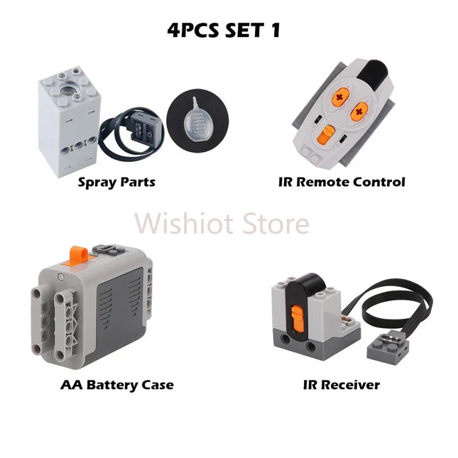 Technical Light Spray Parts Mould King Fogger Legoeds-Compatible Building Blocks MOC Supercar Retro Steam Train Chimney Smoke