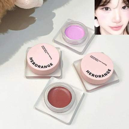 Monochrome Powder Blusher Cream Brightening Whitening Purple Lip and Cheek Dual-use Matte Natural Blush Tint Palette