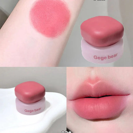 Matte Velvet Mist Cheek Lip Mud Natural Nude Multi-purpose Blush Orange Brown Solid Lip Gloss Tint Lasting Shading Korean Makeup