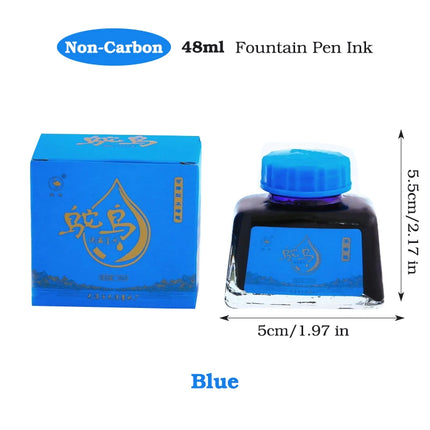 4 Colors Non-Carbon 48ml Bottle Fountain Pen Ink,Black, Blue, Red,Dark Blue,Non-Erasable, Office And School Supplies