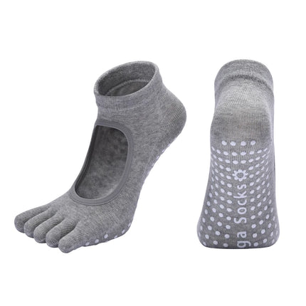 Women Five Toes Backless Yoga Socks Cotton Anti-Slip Indoor Fitness   Pilates Socks Ladies Ballet Dance Sports Socks Slipper