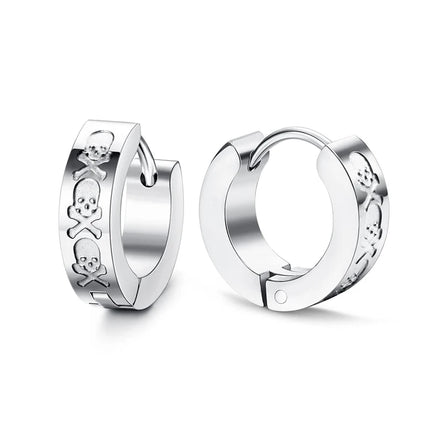 Design Stainless Steel Skull Drop Earrings For Women Men Fashion Gothic Street Hip Hop Ear Jewelry Pendant Cool Stud Earrings