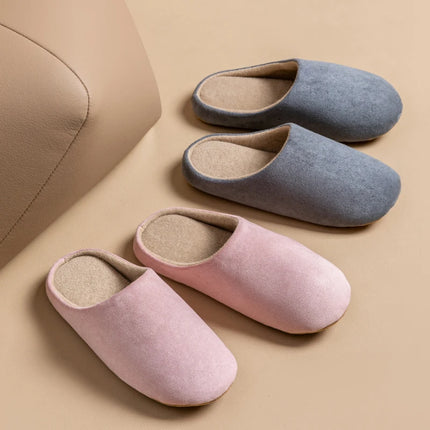 Household Women's Slippers Comfortable Soft Non-Slip Wear-Resistant Thick Bottom Silent Solid Color Couple's Indoor Plank