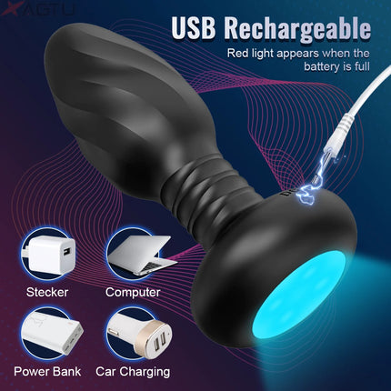 Vibrating LED Anal Plug Wireless APP Women Butt Plug Prostate Massager for Men Vibrating Adult Sex Toy Anal Vibrator for Couples