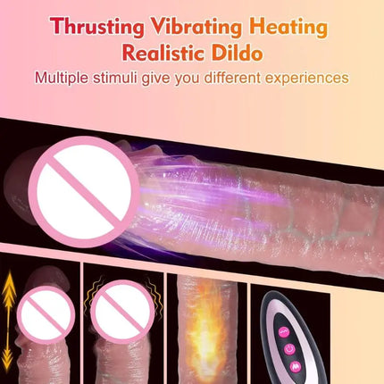Realistic Soft Silicone Dildo with Suction Cup Vibration Heating For Women Masturbation G-spot Adult Sex Toys Anal Stimulation
