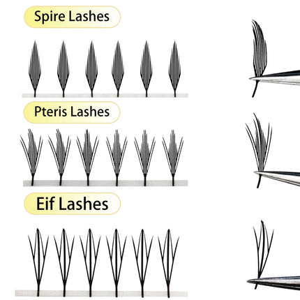 Anime Spire Eyelash Extension Feather Shape C/D Curl Premade Fans Tower Lashes Soft Lightweight Manga Effect False Lashes Makeup