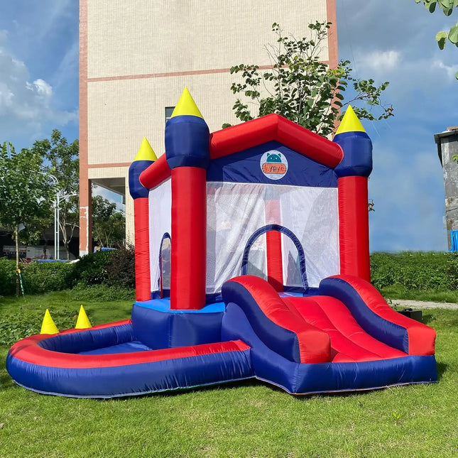 Outdoor & Indoor Mini Inflatable Bounce House with Blower Toddler Castle Kids Bouncy House with Slide air Blowe Birthday Party Gift