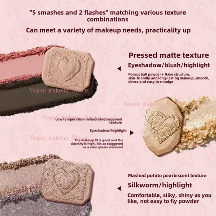 Little Angel Flower Knows Eyeshadow Palette Eye Glitter Make Up Palette Long Lasting 9 Color Eye Shadow For Girl And Women