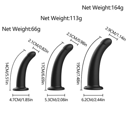 Silicone Anus plug with Strong Suction Cup, Smooth Curve Prostate Massager for Men, Flexible G-Spot & Sphincter Stimulator Toy