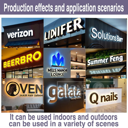Custom 3D Metal LED Light Backlit Sign for Storefront Business Illuminated Signage Outdoor Waterproof Advertising Light Up
