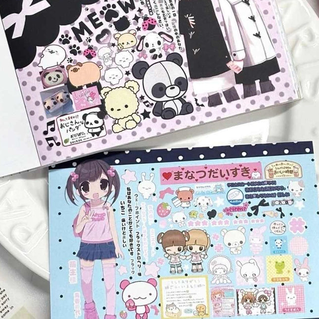 Y2K Japanese Cute Anime Girl Cut Film Sticker Book Journal Phone Case DIY Scrapbook Sticker Kawaii Decoration Stickers