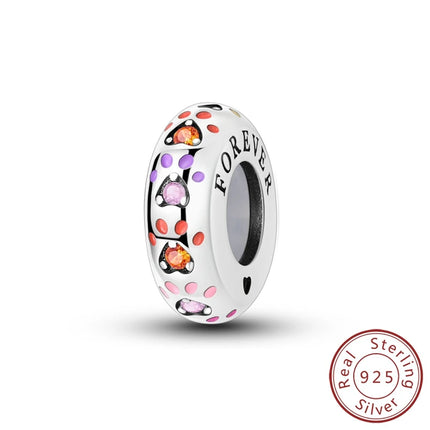 Charm Hot Sales 925 Sterling Silver Charms Beads CZ pave Round Clip Charms Fit Original Bracelet Necklace Charms Jewelry Gift
