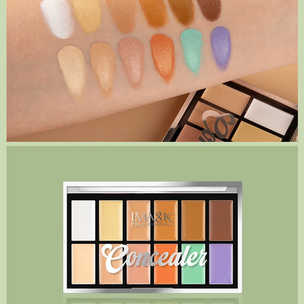 IMAGIC 12-Color Concealer Foundation Cream Covers Acne Marks Dark Circles Full Coverage Suit for All Skin Primer Makeup Cometics