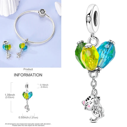 New 925 Sterling Silver Cactus Four Leaf Clover Charm Spring Green Series Bead Pendant For Original Beads Bracelet DIY Jewelry