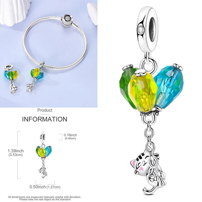 New 925 Sterling Silver Cactus Four Leaf Clover Charm Spring Green Series Bead Pendant For Original Beads Bracelet DIY Jewelry