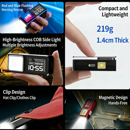 Mini LED Flashlight 4 Modes USB Rechargeable Powerful Torch Work Light Waterproof for Outdoor Camping Walking Clip Pocket Lamp