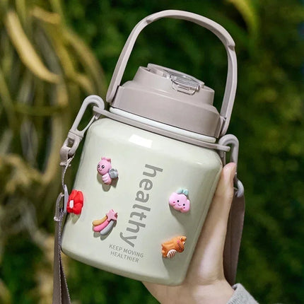 Stainless Steel Vacuum Flask, Outdoor Portable Keeps Cold and Heat, Thermal Bottles, Drinkware