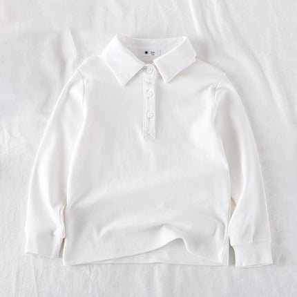 Little Kids Clothes Boys Long Sleeved Polo Shirts Solid Color Boys Shirts Children Spring Summer Polo Shirt School Tops Tee 1-7Y