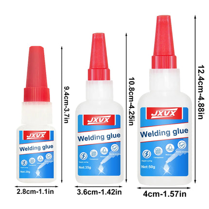 JXVX 50g High Strength Oil-Based Glue for Welding - Universal Oil-Based Welding Glue for Instant Adhesives for Resin, Ceramics, Metal, Glass, Plastic, Wood, Including Dispensers.