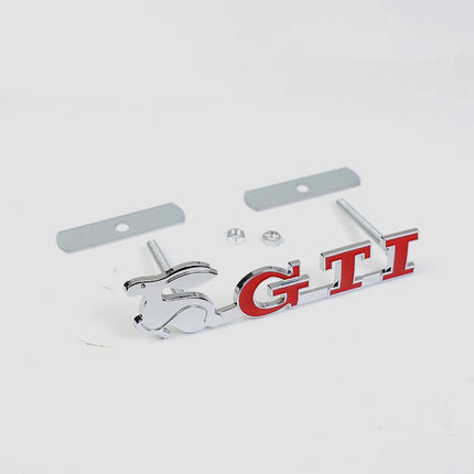 Car Front Grille Badge Metal GTI Logo Sticker For VW GTI Polo Golf 5 6 Passat B3 Scirocco Tiguan Jetta Touareg Beetle Touran CC