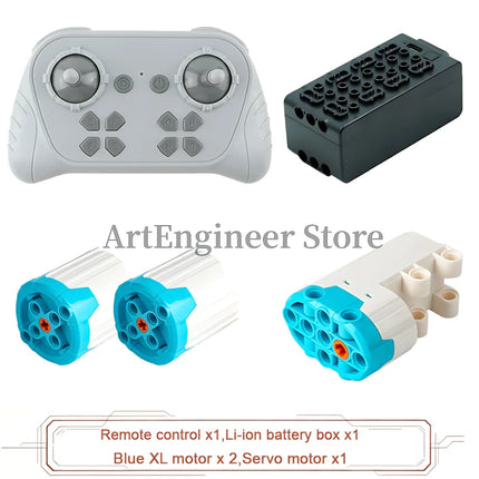 Blue Upgraded Motor M/L/XL Power Functions Building Blocks Programmable 8 Way APP Remote Control For Technical Car Modify