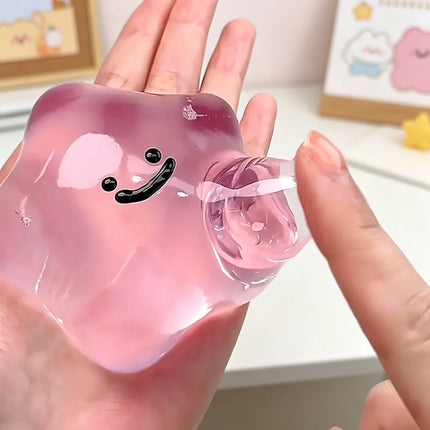 Cute Sticky Hand Squishy Fidget Toy Super Soft TPU Stretchy Plaything with Sweet Face Design Tension Emotion Relief Sensory Toy