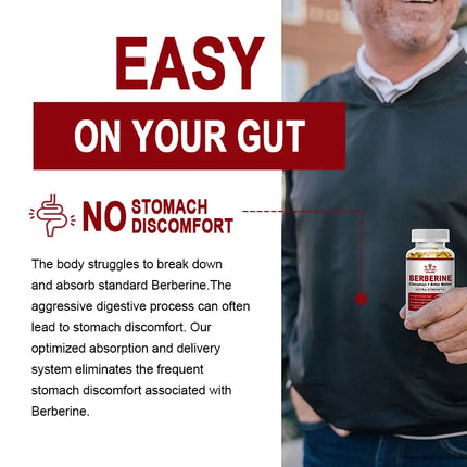 Berberine Supplement High Potency with Ceylon Cinnamon - Immune System, Cardiovascular & Gastrointestinal Function - Berberine H