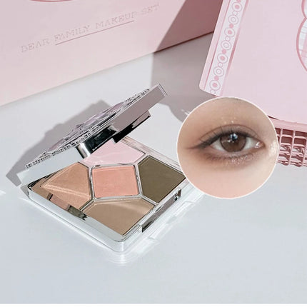 ART VALUE 7PC Makeup Sets Include 3 Colors Matte Lip Mud,1 Pressed Powder,1 Blush,1 Eyes Palette,1 Necklace Beauty Makeup Sets