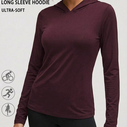 Women's Super Soft Long Sleeve Hoodie — Perfect for Hiking, Fitness, Running & Cycling