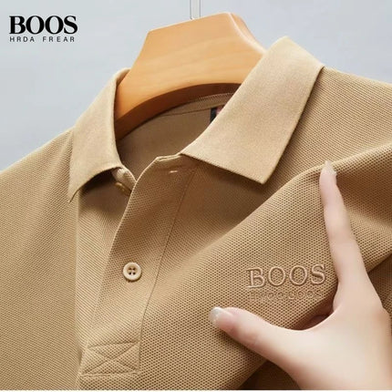 New Men's High-Quality Embroidered Logo Short-Sleeved Polo Shirt, Summer Fashion Casual Breathable Cool T-Shirt Top