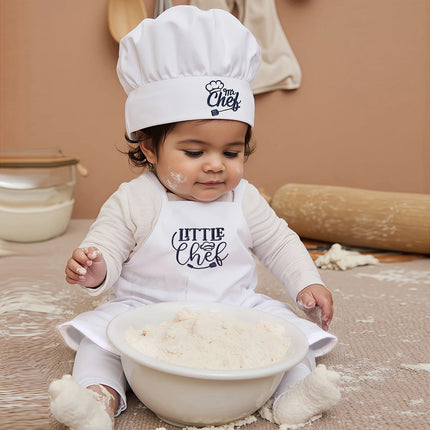 Ylsteed 2Pcs Newborn Embroidered Photography Clothes Girls Boys Aprons Chef Hats Suitable For Taking Pictures Little Chefs-HD