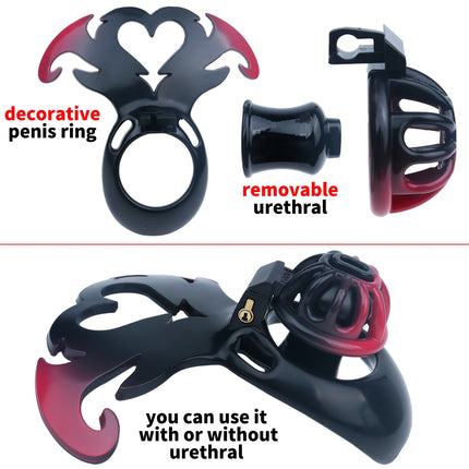 FRRK Dreamy Multicolor ABS Negative Chastity Cage Adjustable Belt Comfortable Wear Abstinence BDSM Bondage Toy for Sissies Men