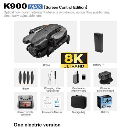 K900 MAX 8K Professional Drone with Dual Camera WiFi FPV Aerial Photography 360° Obstacle Avoidance Quadcopter airdrop Drone Toy