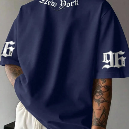 The new men's T-shirt for the summer of 2025 features a casual fashionable comfortable and breathable 3D letter pattern print