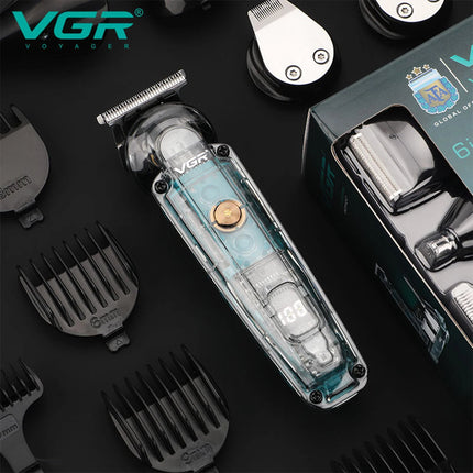 VGR 102 6-in-1 high-end men's hair clipper professional shaver oil head carving electric pusher nose hair trimmer hair remover