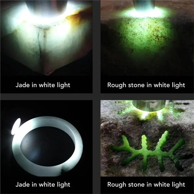 AB02 Portable Mini LED Light For Jewelry Appraisal, Gemstone Identification Flashlight, Jade Tester Torch White Light