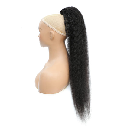 8-26 Inch Long Clip In Ponytail Hair Extension Ponytail Wrap Drawstring Hair Kinky Straight Drawstring Ponytail Human Hair Extensions 100g 160g Remy Mongolian Natural Hair Kinky Straight Ponytail Wrap Drawstring Human Hair Ex