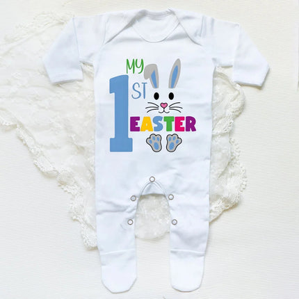 My First Easter Bunny Printed Baby Babygrow Sleepsuit Bodysuit Newborn Coming Home Hospital Outfit Infant Easter Party Romper