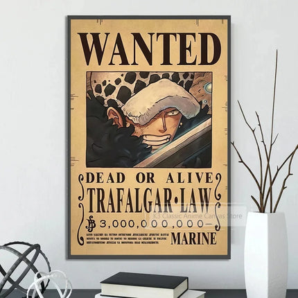 One Piece Canvas Poster Bounty Order Luffy Wallpapr Ace Figures Nami Home Decoration Painting Anime Zoro Wall Art Sanji