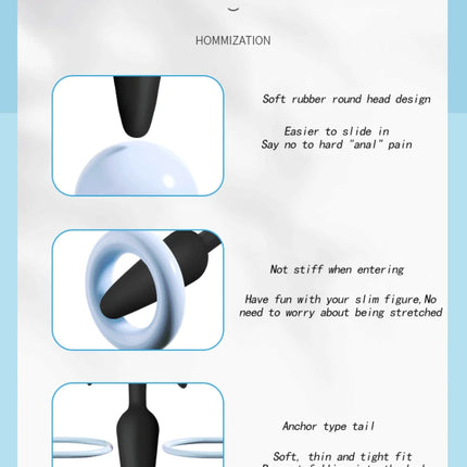 3 Sizes 100% Soft Silicone Adult Plug Butt Plugs Adult Sex Toy for Men Women Gay Unisex Couples Anal Prostate Trainer Massager
