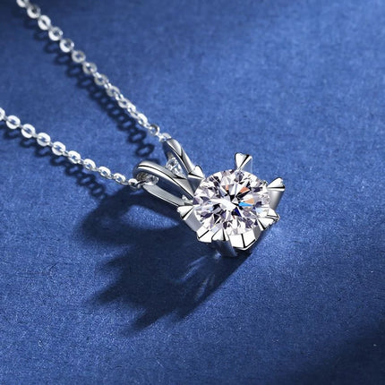 Classic 4 Prong Moissanite Pendant for Couple Men Women Wedding Jewelry Necklace D Color Lab Diamond Luxury Fine Jewelry