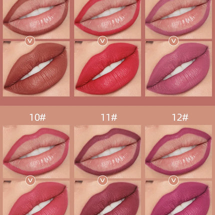 12-Piece Lip Liner Set - Long-Lasting, Waterproof, Nude Shades with Plant Squalane - Perfect Valentine's Day Gift for Her, Moist